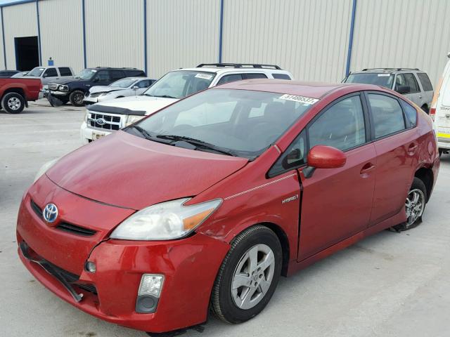 JTDKN3DU3B1366444 - 2011 TOYOTA PRIUS RED photo 2