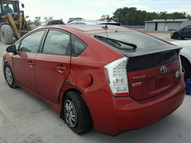 JTDKN3DU3B1366444 - 2011 TOYOTA PRIUS RED photo 3