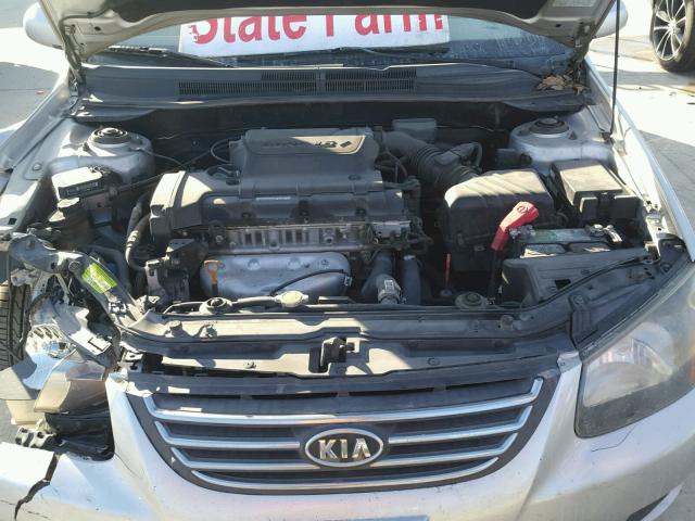 KNAFE221095621457 - 2009 KIA SPECTRA EX SILVER photo 7