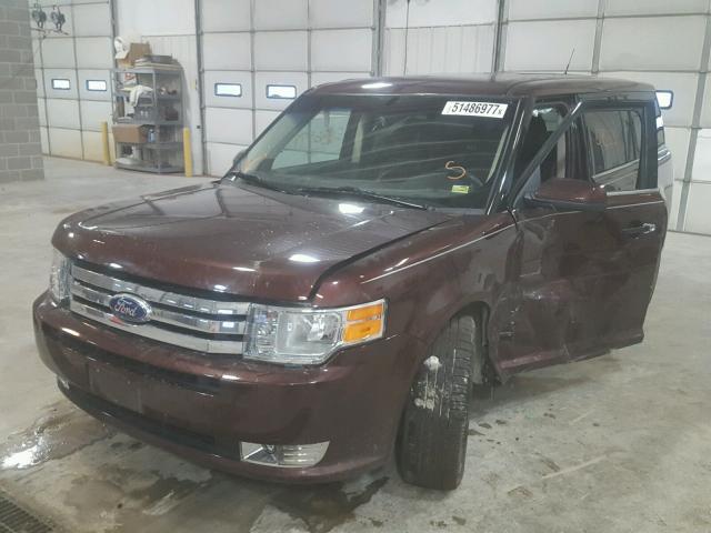 2FMGK5CCXCBD07444 - 2012 FORD FLEX SEL MAROON photo 2