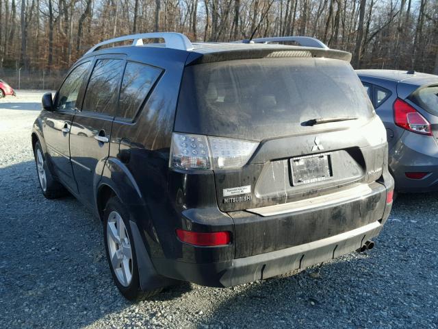 JA4MT41X27Z008760 - 2007 MITSUBISHI OUTLANDER BLACK photo 3