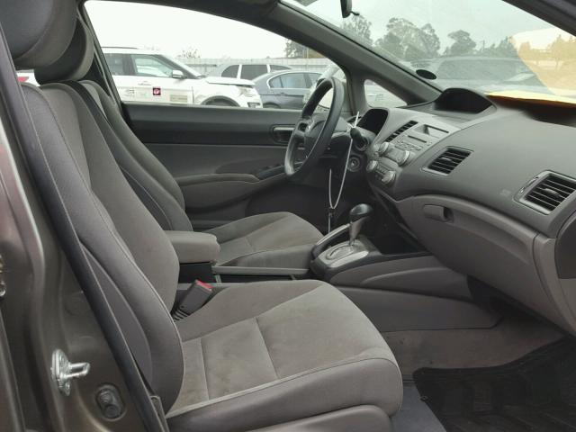 2HGFA16578H324927 - 2008 HONDA CIVIC LX GRAY photo 5