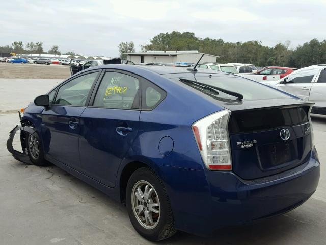 JTDKN3DU4A0095012 - 2010 TOYOTA PRIUS BLUE photo 3