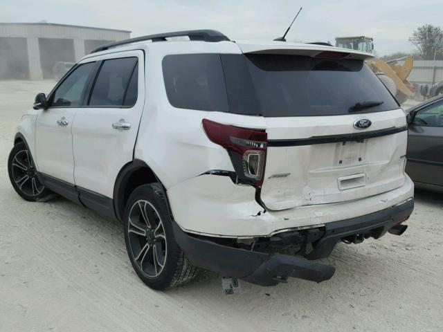 1FM5K8GT6DGC60524 - 2013 FORD EXPLORER S WHITE photo 3