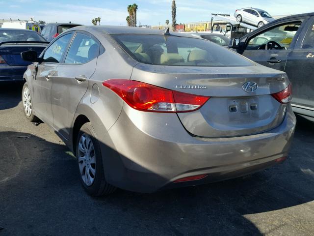 5NPDH4AE6DH213619 - 2013 HYUNDAI ELANTRA GL GRAY photo 3