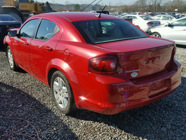 1C3CDZAB3EN110299 - 2014 DODGE AVENGER SE RED photo 3