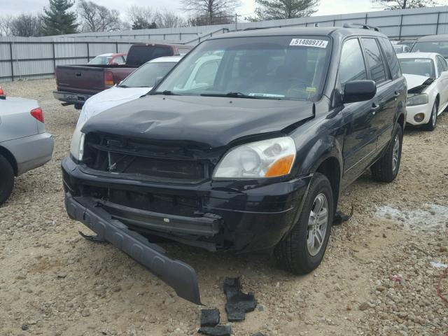 2HKYF18625H558300 - 2005 HONDA PILOT EXL BLACK photo 2