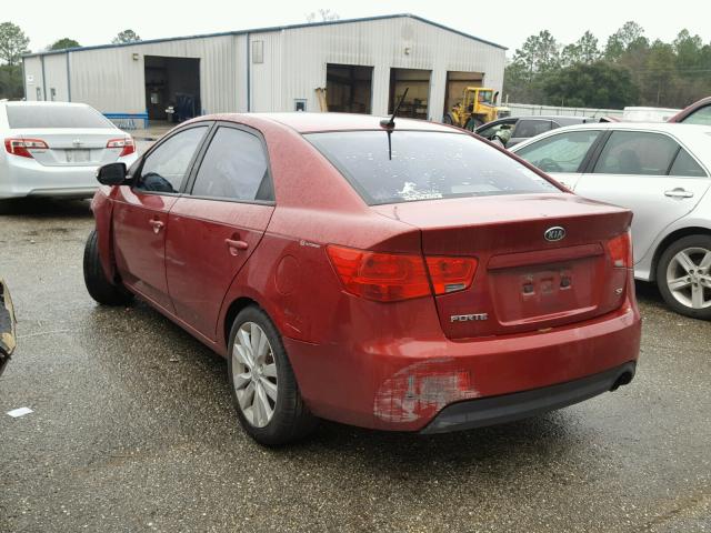 KNAFW4A30A5050228 - 2010 KIA FORTE SX RED photo 3