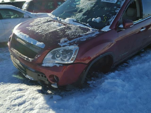 1GKEV33728J144337 - 2008 GMC ACADIA SLT წითელი ფოტო 9