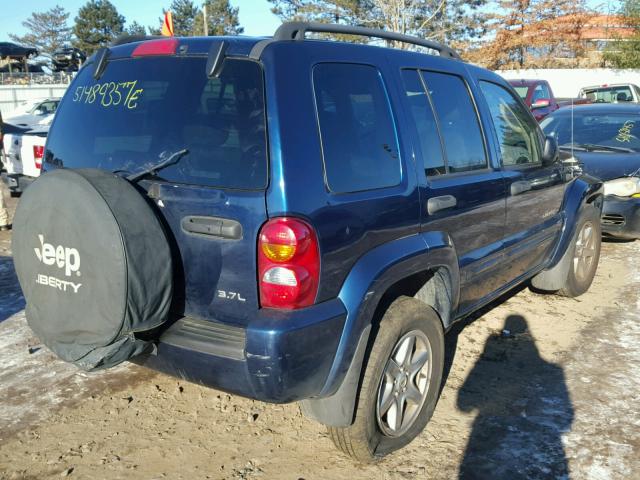 1J4GL58K73W518000 - 2003 JEEP LIBERTY LI BLUE photo 4