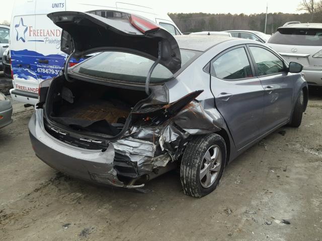 KMHDH4AE3FU252124 - 2015 HYUNDAI ELANTRA SE GRAY photo 4