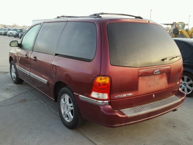 2FMZA52401BB29109 - 2001 FORD WINDSTAR S BURGUNDY photo 3