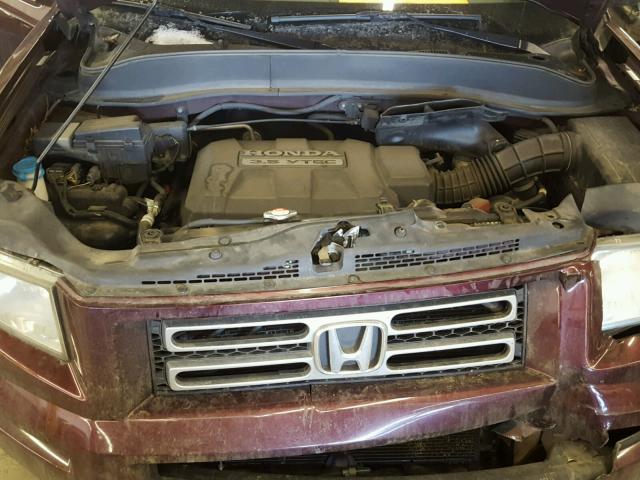 2HJYK16287H505197 - 2007 HONDA RIDGELINE MAROON photo 7