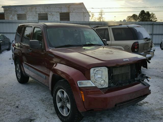 1J8GN28K08W140729 - 2008 JEEP LIBERTY SP MAROON photo 1