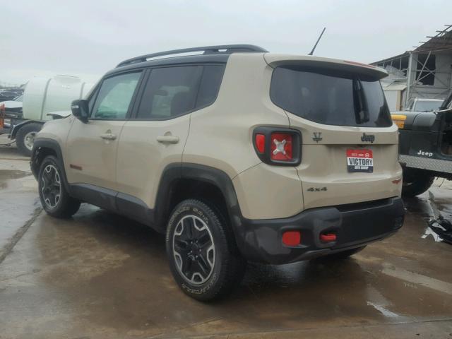 ZACCJBCT6GPC68387 - 2016 JEEP RENEGADE T BEIGE photo 3