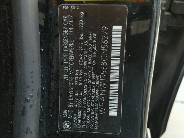 WBANW13538CN56229 - 2008 BMW 535 I BLACK photo 10