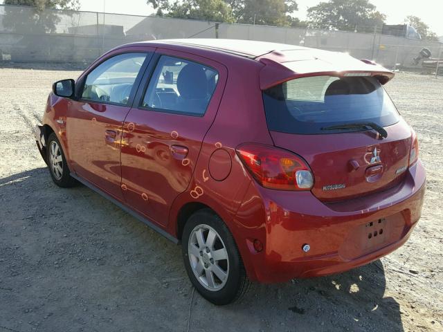 ML32A4HJ2EH004041 - 2014 MITSUBISHI MIRAGE ES RED photo 3