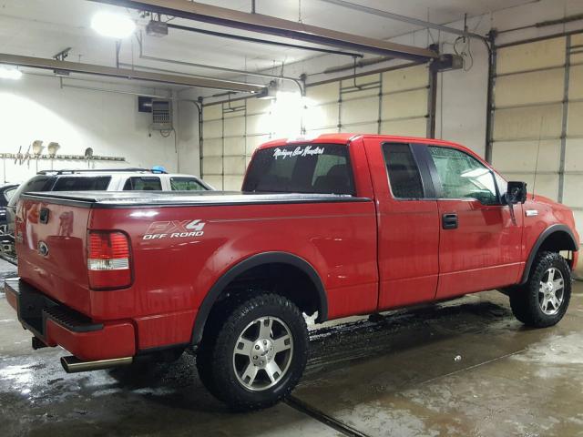 1FTPX14555FB65147 - 2005 FORD F150 RED photo 4