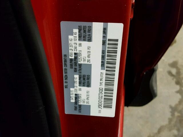 JM3KE4DY0G0724080 - 2016 MAZDA CX-5 GT RED photo 10