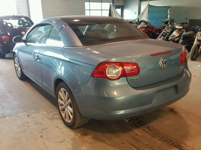 WVWBA71F78V036798 - 2008 VOLKSWAGEN EOS TURBO BLUE photo 3