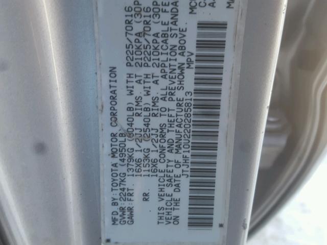 JTJHF10U220285813 - 2002 LEXUS RX 300 GRAY photo 10