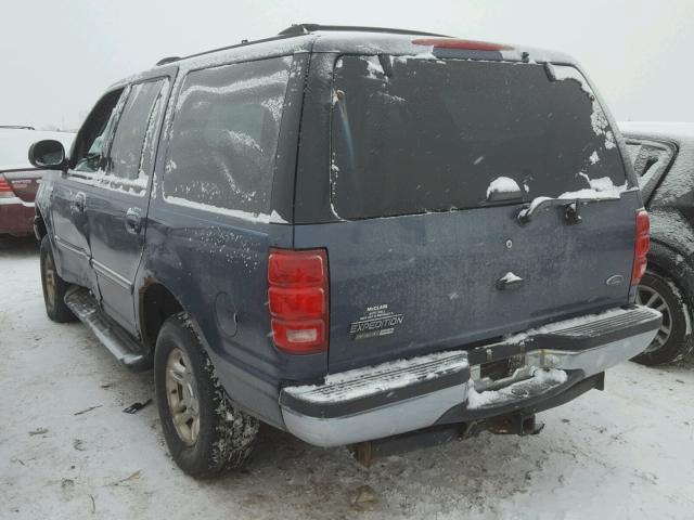 1FMRU1662YLB33541 - 2000 FORD EXPEDITION BLUE photo 3