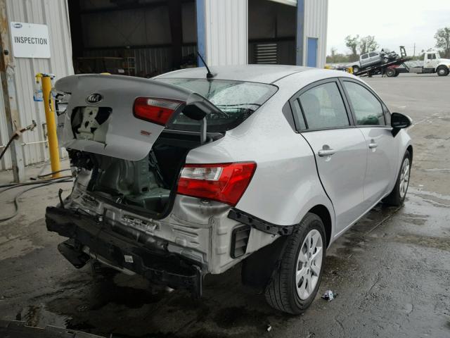 KNADM4A33F6492368 - 2015 KIA RIO LX SILVER photo 4