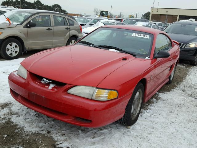 1FAFP4047WF255188 - 1998 FORD MUSTANG RED photo 2