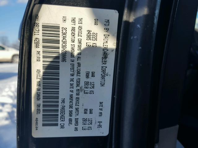 2C3KA43R36H220006 - 2006 CHRYSLER 300 BLACK photo 10