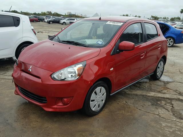 ML32A3HJ0EH007885 - 2014 MITSUBISHI MIRAGE DE RED photo 2