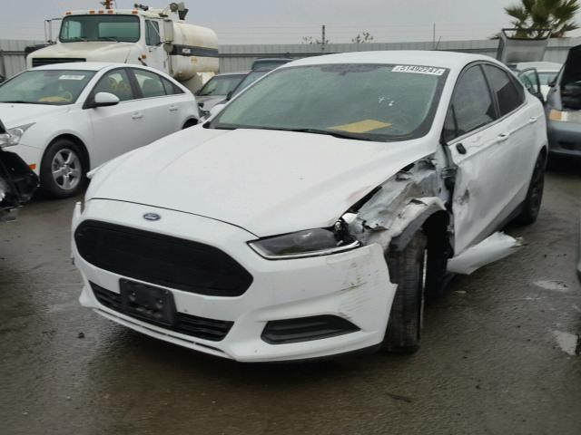 3FA6P0G70ER383170 - 2014 FORD FUSION S WHITE photo 2