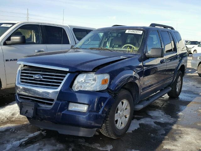 1FMEU73E67UB77306 - 2007 FORD EXPLORER X BLUE photo 2