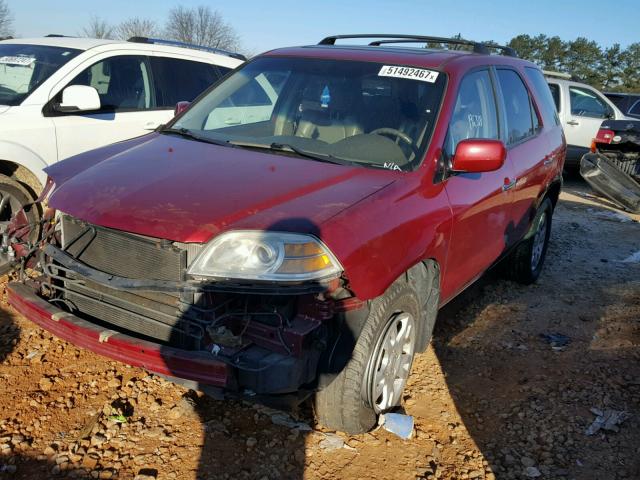 2HNYD18634H516015 - 2004 ACURA MDX TOURIN MAROON photo 2