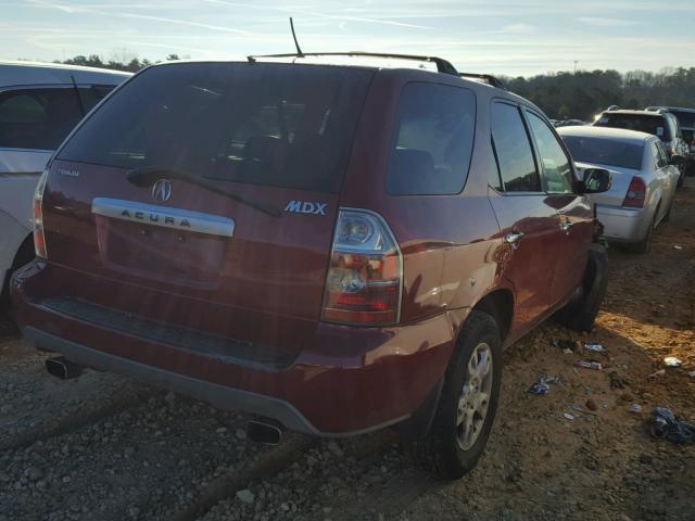 2HNYD18634H516015 - 2004 ACURA MDX TOURIN MAROON photo 4