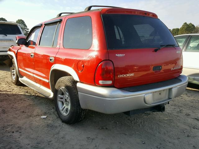 1B4HR58N82F194778 - 2002 DODGE DURANGO SL RED photo 3