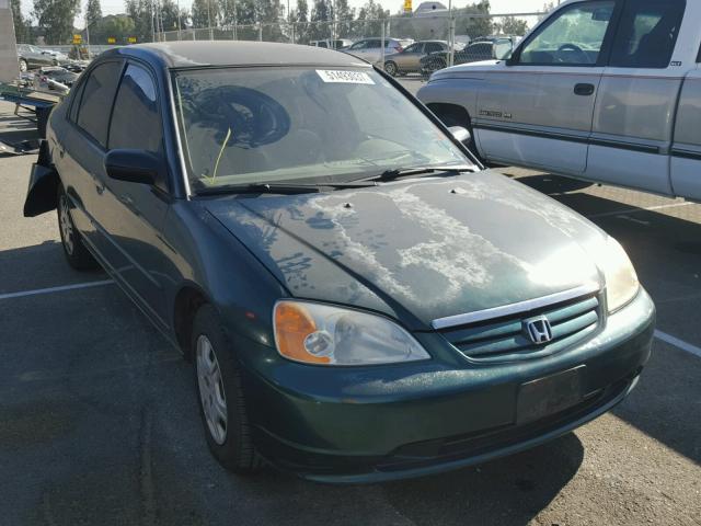 2HGES16581H613958 - 2001 HONDA CIVIC LX GREEN photo 1