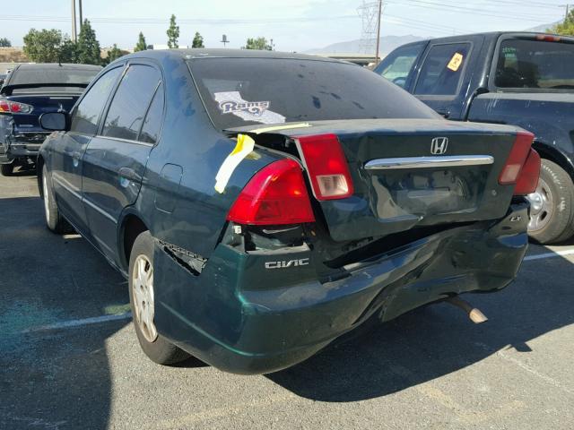 2HGES16581H613958 - 2001 HONDA CIVIC LX GREEN photo 3