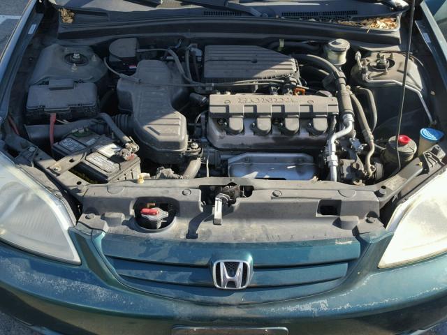 2HGES16581H613958 - 2001 HONDA CIVIC LX GREEN photo 7