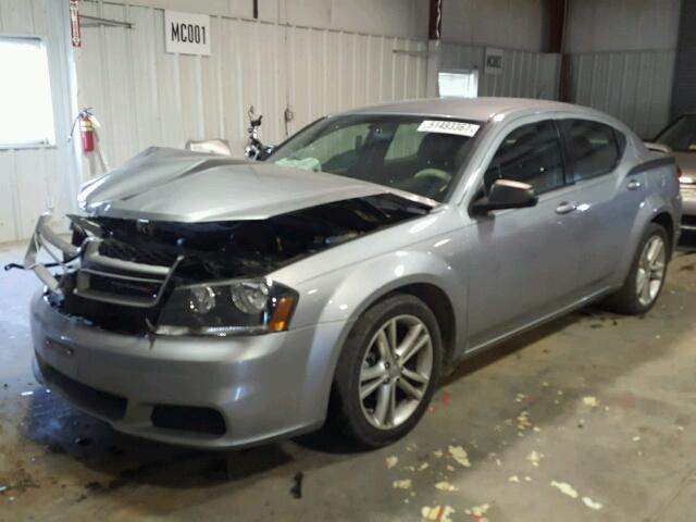 1C3CDZABXEN160777 - 2014 DODGE AVENGER SE SILVER photo 2