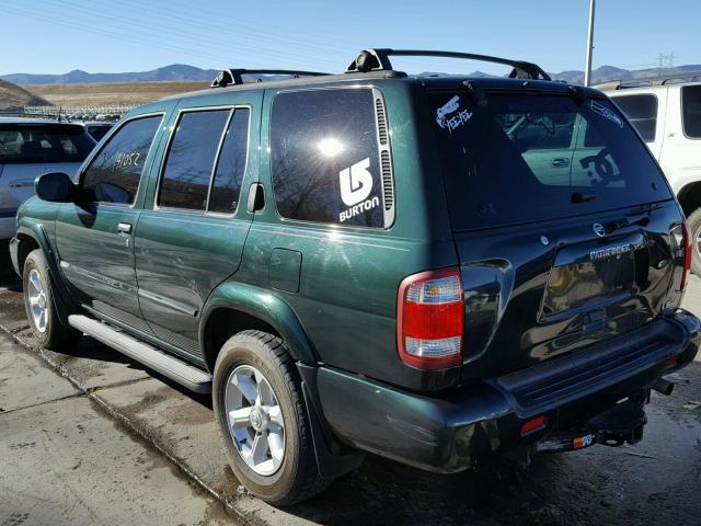 JN8DR09Y82W725768 - 2002 NISSAN PATHFINDER GREEN photo 3