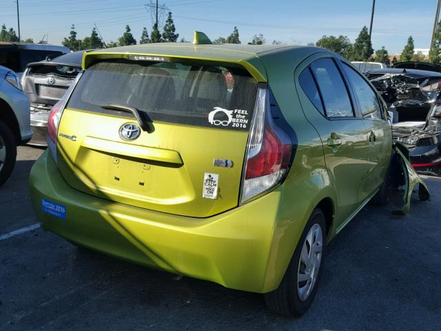 JTDKDTB32F1093581 - 2015 TOYOTA PRIUS C GREEN photo 4