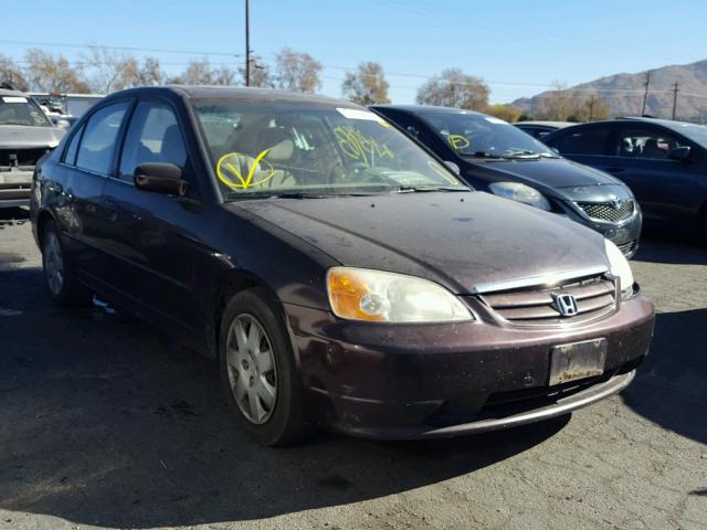 1HGES26771L031683 - 2001 HONDA CIVIC EX მუქწითელი ფოტო 1