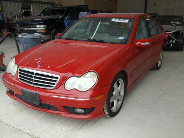 WDBRF52H36A845920 - 2006 MERCEDES-BENZ C GENERATI RED photo 2