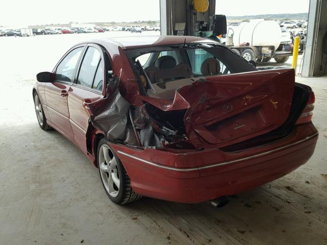 WDBRF52H36A845920 - 2006 MERCEDES-BENZ C GENERATI RED photo 3