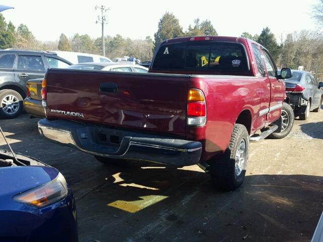 5TBRN34194S447421 - 2004 TOYOTA TUNDRA ACC RED photo 4