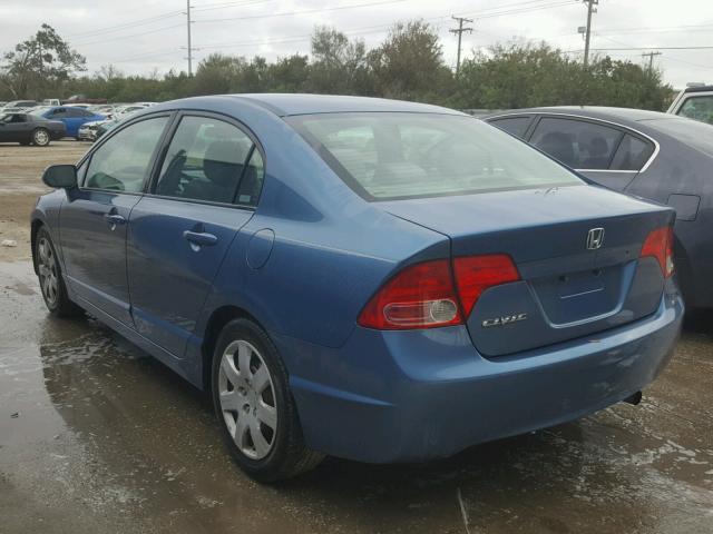 2HGFA16518H519275 - 2008 HONDA CIVIC LX BLUE photo 3