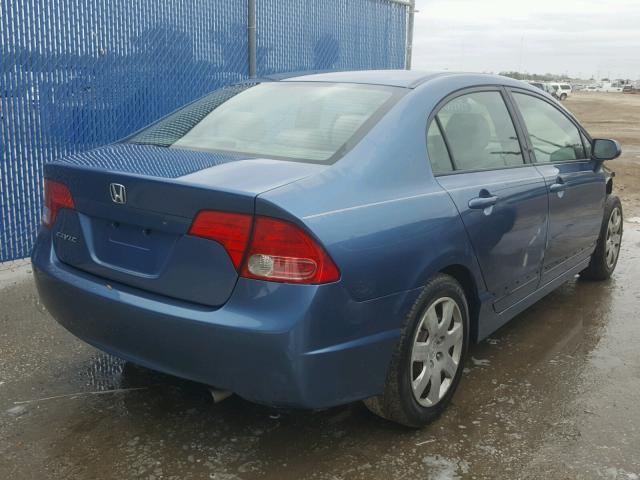 2HGFA16518H519275 - 2008 HONDA CIVIC LX BLUE photo 4