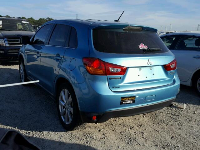 4A4AP4AU4DE022092 - 2013 MITSUBISHI OUTLANDER BLUE photo 3