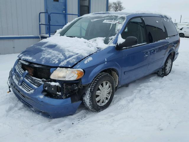 2D4GP44L37R344415 - 2007 DODGE GRAND CARA BLUE photo 2