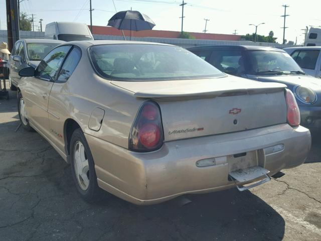 2G1WX12K0Y9256479 - 2000 CHEVROLET MONTE CARL ოქროსფერი ფოტო 3